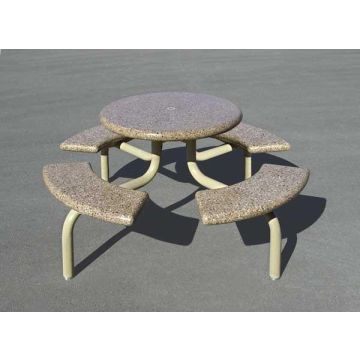 75D Polished Concrete Table - Powder-Coated Metal Legs