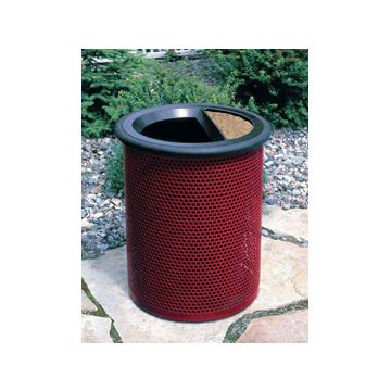 30-Gal. Round Sand/Open Top Coated Metal Ash/Trash Receptacle with Liner