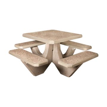 Polished Concrete Square Picnic Table
