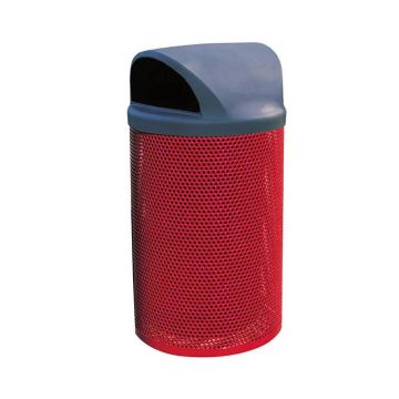 41 Gal. Round Covered Top Coated Metal Trash Receptacle with Liner
