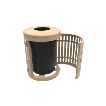 Downtown Trash Receptacle With Side Opening