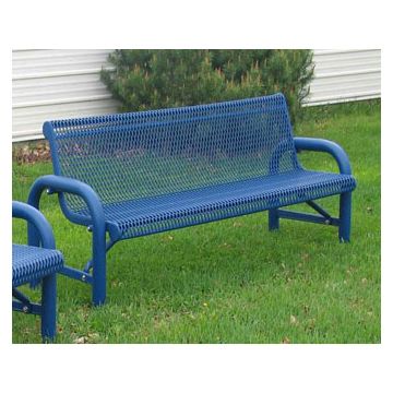 6-ft Grand Contour Plastisol Coated Bench, Expanded Metal