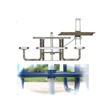 UBrace-1 secures 1.5 diameter Umbrellas for picnic tables 70 lbs and more