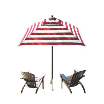 6.5-ft Square Fiberglass Market Umbrella with 4-Panel 9oz Marine Grade Cover