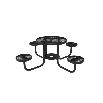 36" Round Patio Table with Attached Seats