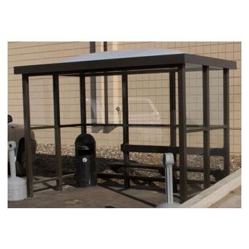 Flat Roof Open Front Smoking/Bus Shelter