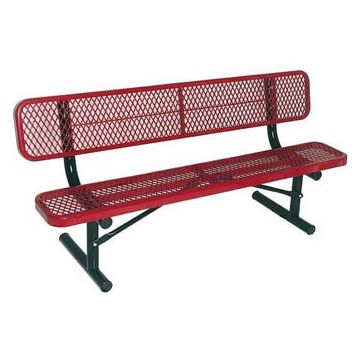 6-Ft. Heavy-Duty Team Bench with Back with 12” Wide Back & Seat