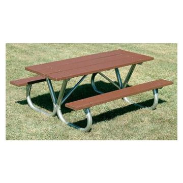 6-Ft. Heavy-Duty Wooden Picnic Table with Bolt-Thru Frame