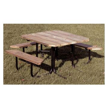 48 Square Wooden ADA Picnic Table