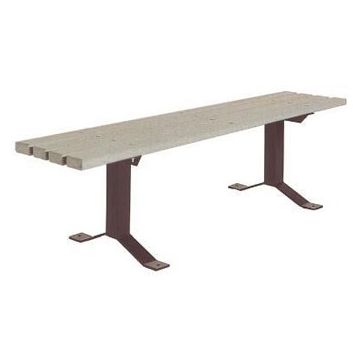 Recycled Plastic Flat Slat Park Bench without Back