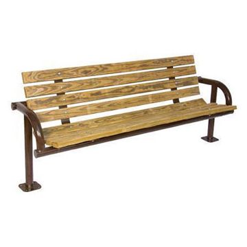 8-Ft. Wooden Single Post Park Bench