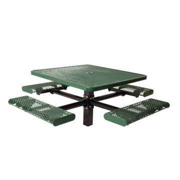 46 Square Single Pedestal Inground Picnic Table