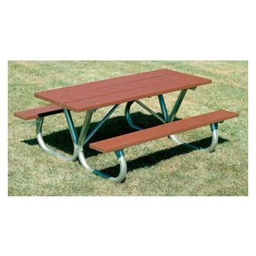 Heavy-Duty Recycled Plastic Picnic Table with Bolt-Thru Frame