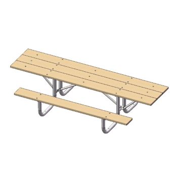 ADA  Heavy Duty Wooden Shelter Picnic Table with 2 Legs
