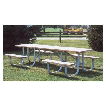 10-Ft. Heavy-Duty ADA Wooden Shelter Picnic Table with 4 legs