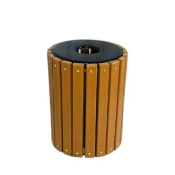 32-Gal. Wooden Slat Trash Receptacle