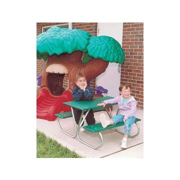 3-Ft. Green Preschool Picnic Table with Yellow Frame