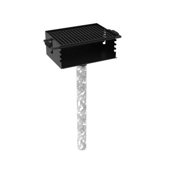 280 Sq. Rotating Flipback Pedestal Grill with 3½ O.D. Post