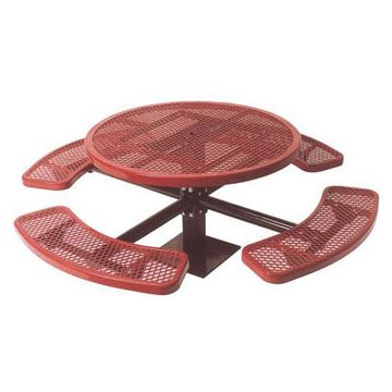 46 Octagonal Single Pedestal Surface Mount Picnic Table