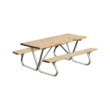 6 Ft. Heavy Duty Rectangular Wooden Picnic Table