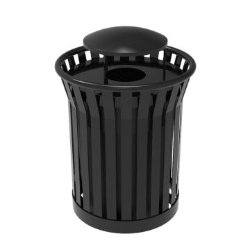 Plaza Steel Strap Trash Receptacle - 36 Gallon