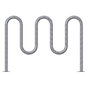 7 Bike Wave Rack - 2 3/8in Heavy-Duty - Galvanized