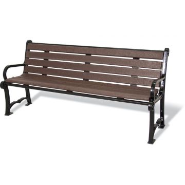 6' Charleston Recycled Bench with Back