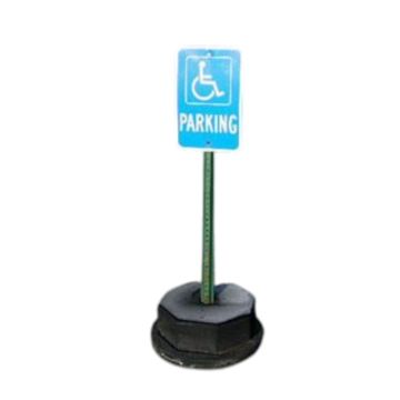 90lb Portable Sign Stand - Recycled Rubber Rnd./Octag. Base w Steel Post