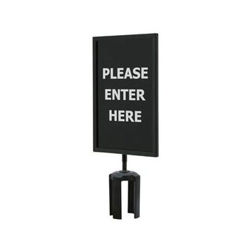 Black Steel Sign Frame 'Please Enter Here' (both sides)