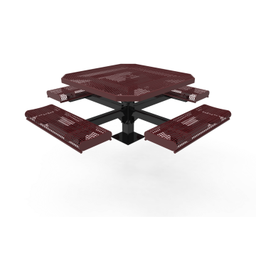 46" Octagon Rolled Pedestal Picnic Table