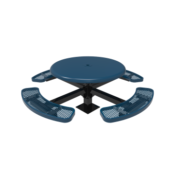 46" Round Solid Top Pedestal Picnic Table