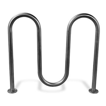 5 Bike Wave Rack - Stainless Steel (1-7/8" O.D.)