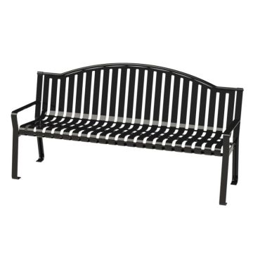 6' Steel Strap Bench with Arched Back