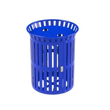 36 Gallon Slatted Steel Recycling Trash Receptacle