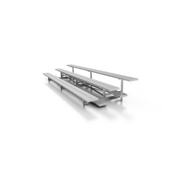 3 Row Low-Rise Aluminum Bleachers - Sideline Series