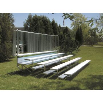 5 Row Low-Rise Aluminum Bleacher with Vertical Picket Fence - Sideline Series