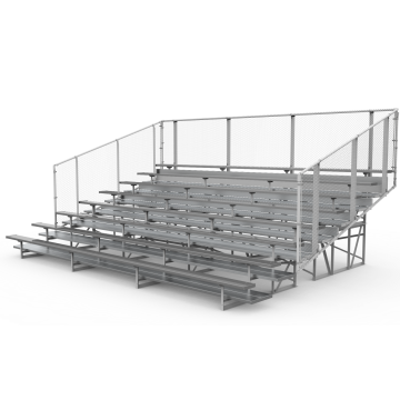 8 Row Aluminum Bleacher with Chain Link Fence - Vantage Series