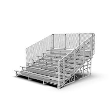 8 Row Aluminum Bleacher with Chain Link Fence - Proline Series