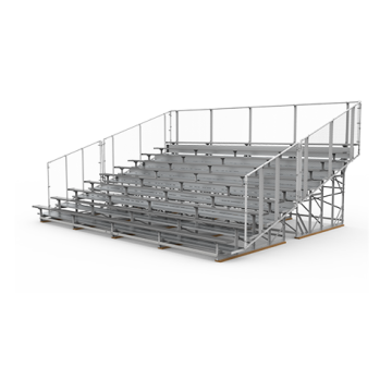 10 Row Aluminum Bleacher with Chain Link Fence - Vantage Series