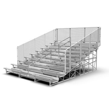 10 Row Aluminum Bleacher with Galvanized Steel Frame - Chain Link Fence - Proline Series