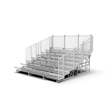 8 Row Aluminum Bleacher with Vertical Picket Fence - Proline Series