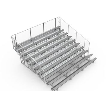 10 Row Aluminum Bleacher with Galvanized Steel Frame - Vertical Picket Fence - Baseline Series