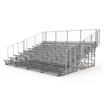 10 Row Aluminum Bleacher with Galvanized Steel Frame - Vertical Picket Fence - Vantage Series