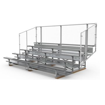 5 Row Transportable Aluminum Bleacher with Chain Link Fence - Vantage Series