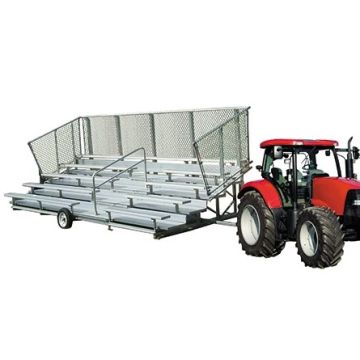 5 Row Transportable Aluminum Bleacher with Galvanized Steel Frame - Chain Link Fence - Proline Series