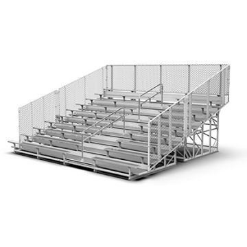 10 Row Transportable Aluminum Bleacher with Galvanized Steel Frame - Chain Link Fence - Proline Series
