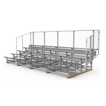 5 Row Transportable Aluminum Bleacher with Vertical Picket Fence - Baseline Series