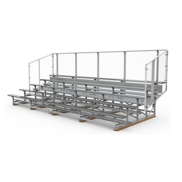 5 Row Transportable Aluminum Bleacher with Galvanized Steel Frame - Vertical Picket Fence - Baseline Series