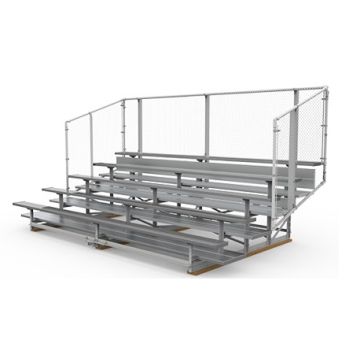 5 Row Transportable Aluminum Bleacher with Galvanized Steel Frame - Vertical Picket Fence - Vantage Series
