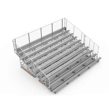 10 Row Transportable Aluminum Bleacher with Galvanized Steel Frame - Vertical Picket Fence - Vantage Series